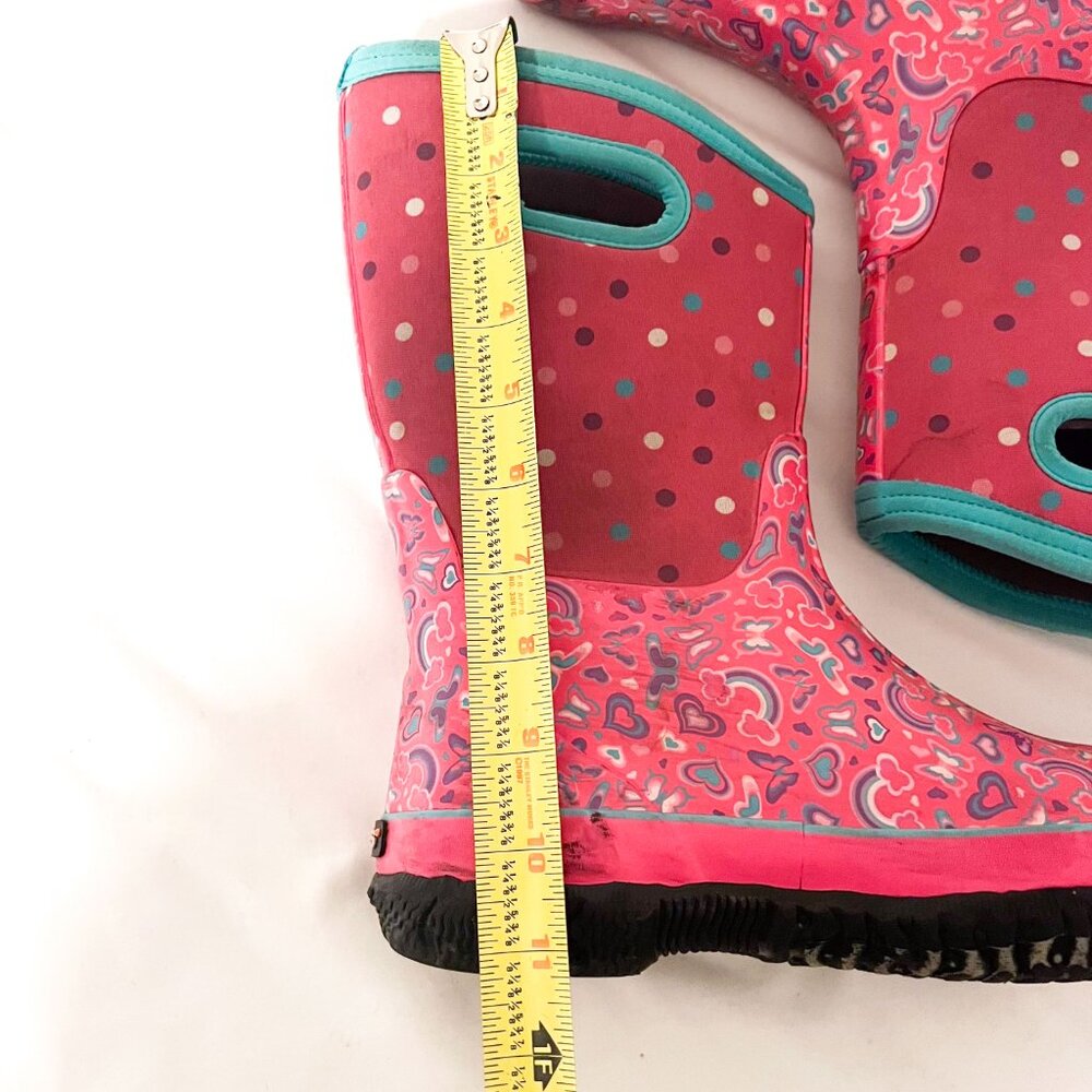 Bogs hearts/rainbows K Classic rain boots VGUC size 6 EU 39 - Picture 10 of 12